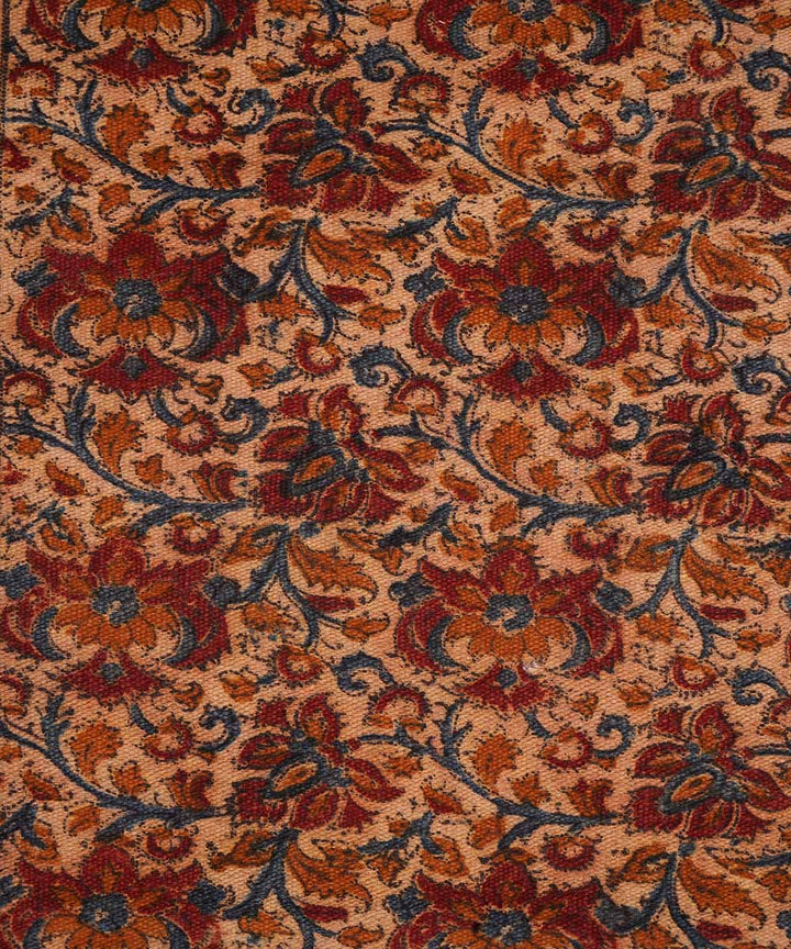 Hand woven multi color warangal cotton kalamkari dhurrie
