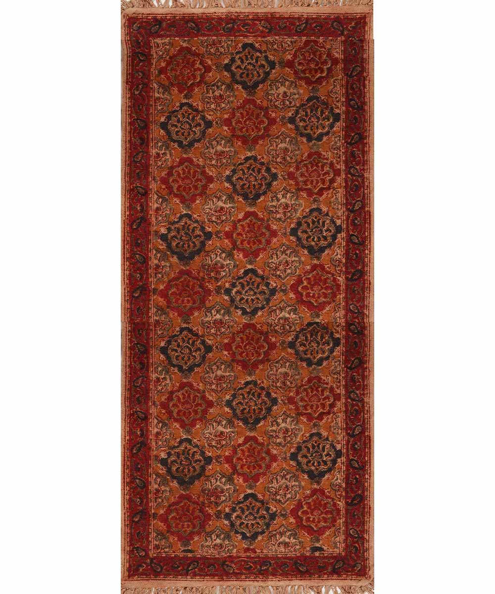 Multicolour handwoven warangal cotton kalamkari dhurrie