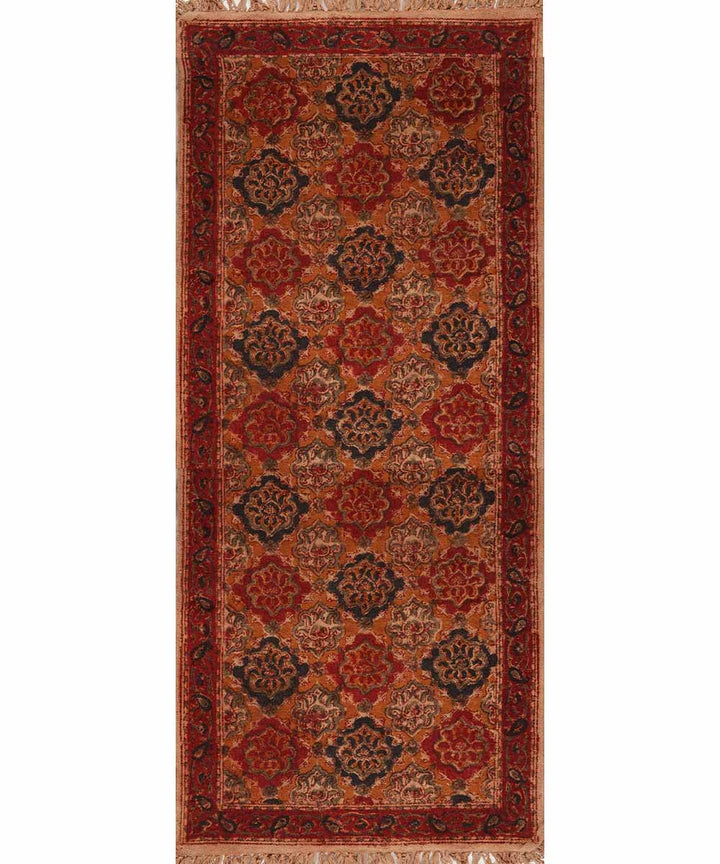 Multicolour handwoven warangal cotton kalamkari dhurrie