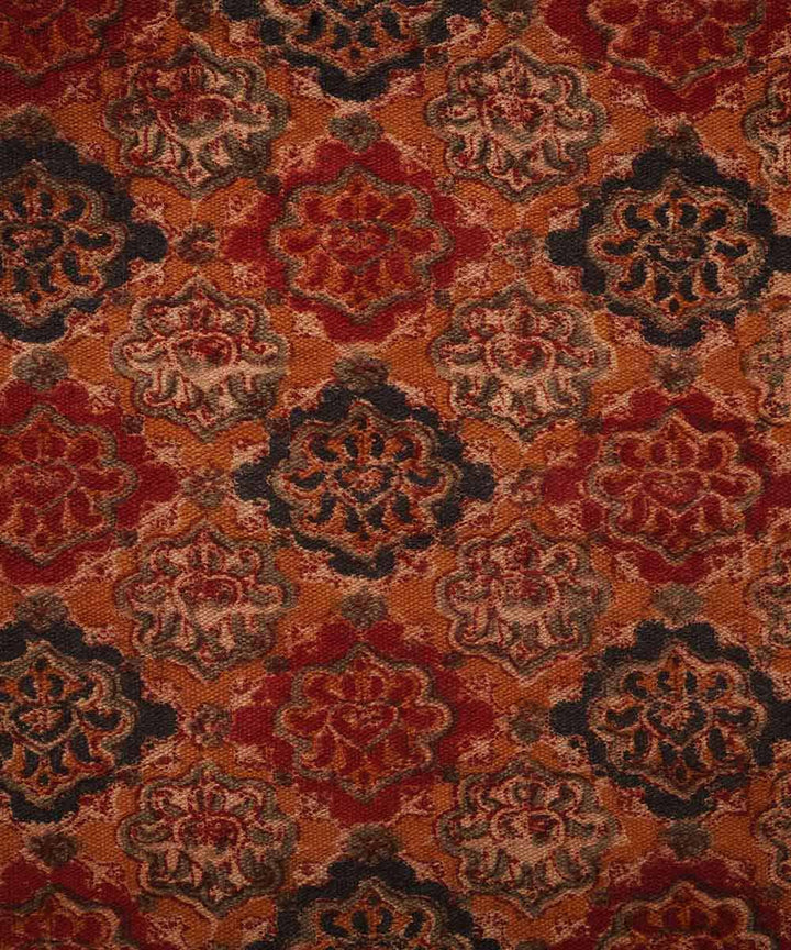 Multicolour handwoven warangal cotton kalamkari dhurrie