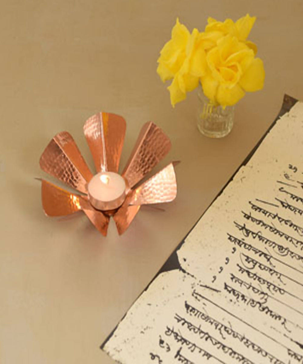 Handmade copper sepiole tea light