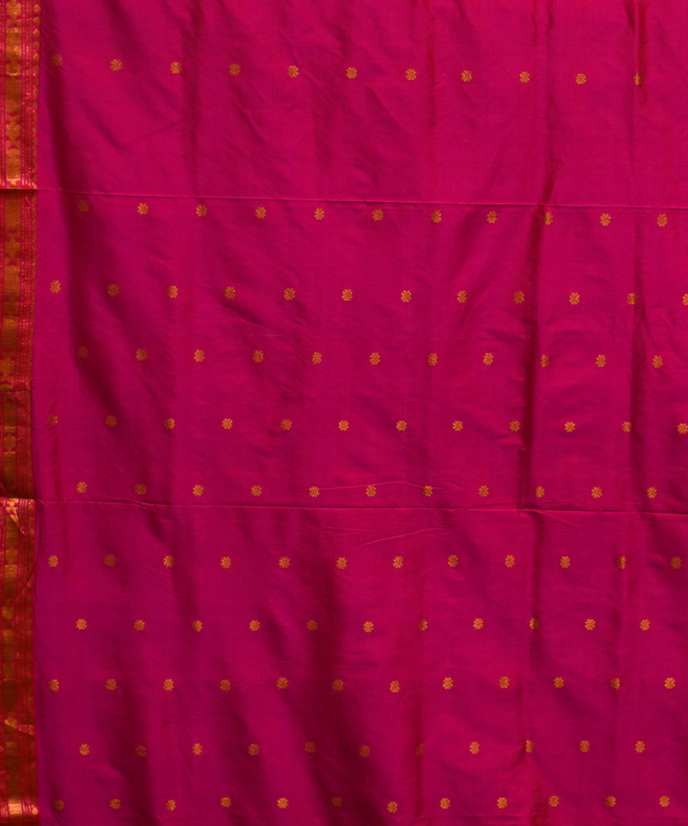 Purbashree pink golden handloom mulberry silk assam saree