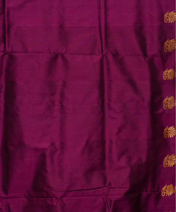 Purbashree purple and golden handwoven mulberry silk assam saree