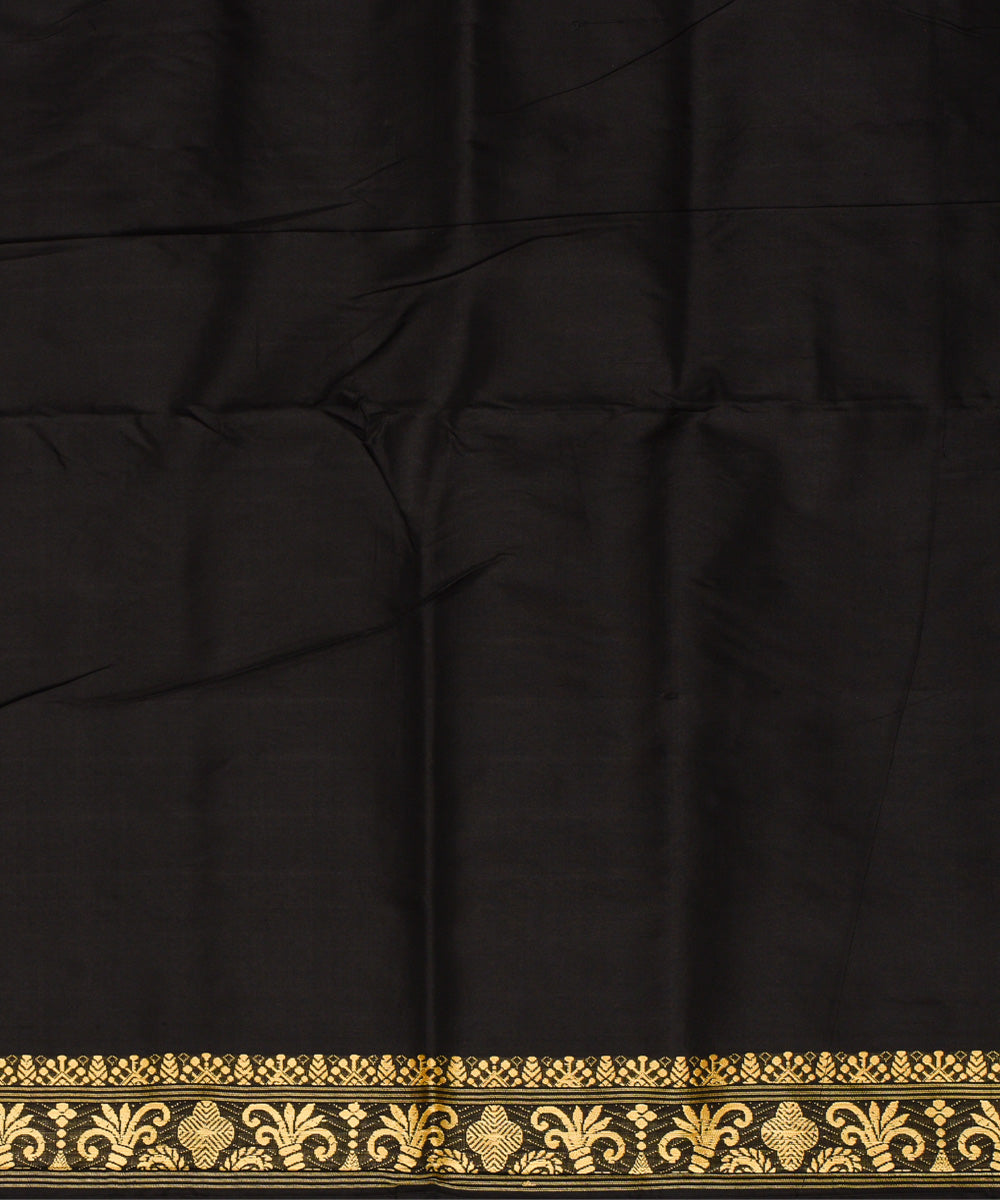 Purbashree black and golden handloom mulberry silk assam saree