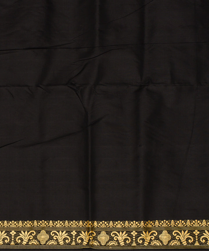 Purbashree black and golden handloom mulberry silk assam saree