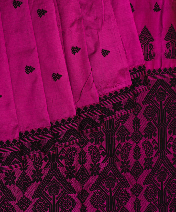 Purbashree pink handwoven mulberry silk assam saree