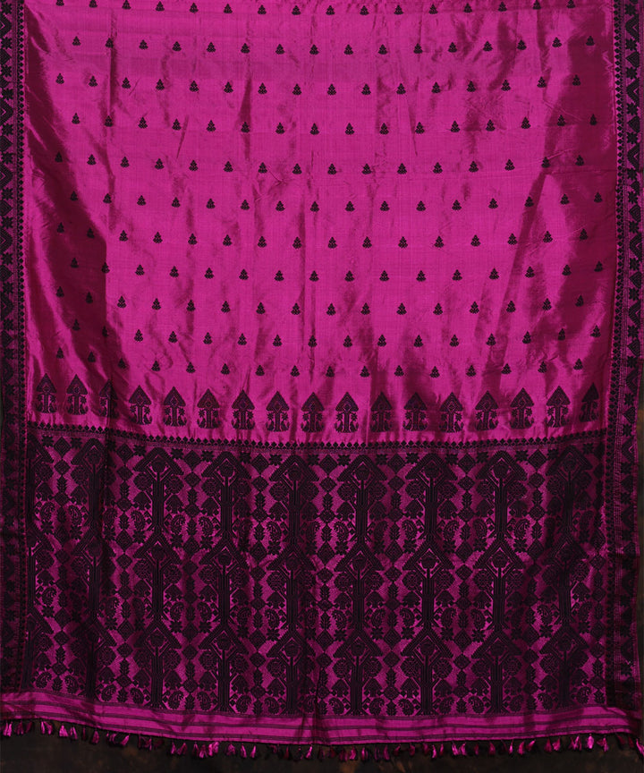 Purbashree pink handwoven mulberry silk assam saree
