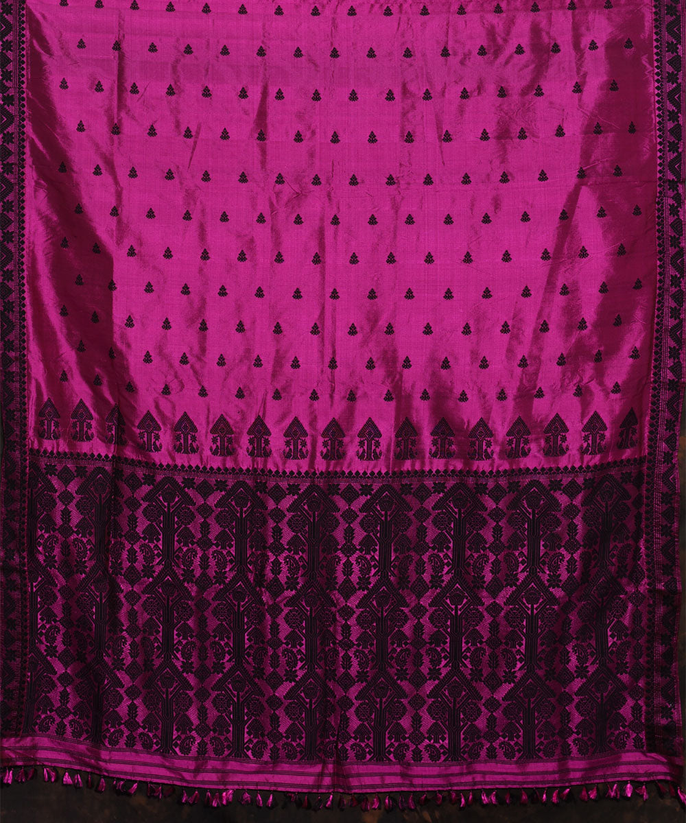 Purbashree pink handwoven mulberry silk assam saree