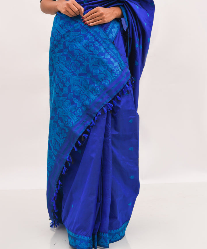 Purbashree sky blue handwoven mulberry silk assam saree