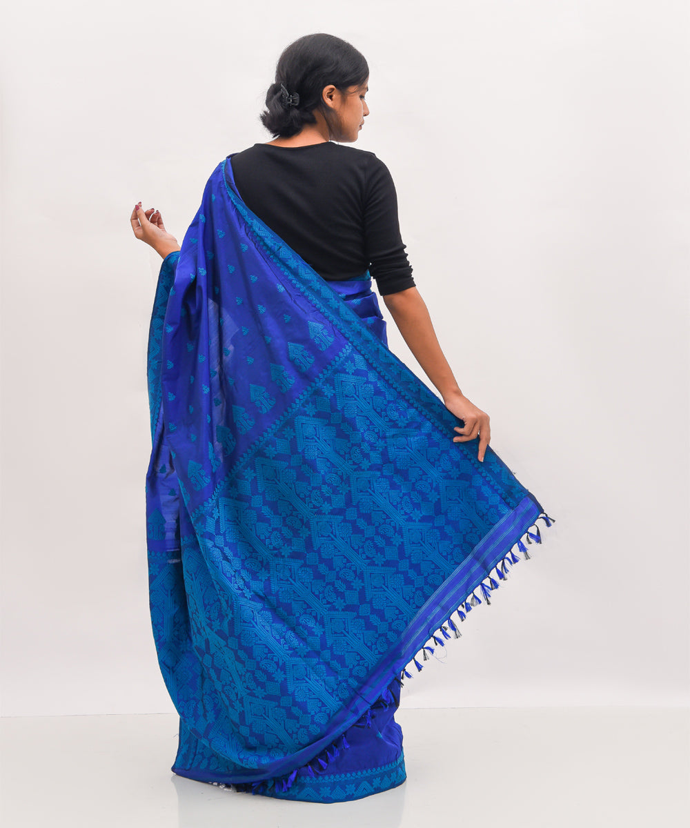 Purbashree sky blue handwoven mulberry silk assam saree