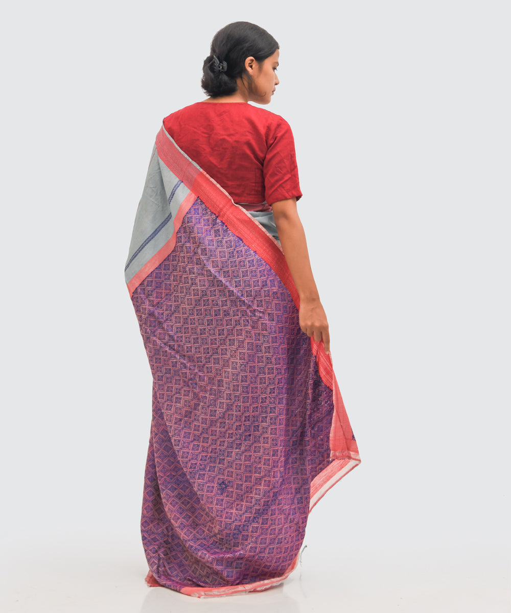 Purbashree grey handwoven eri silk assam saree