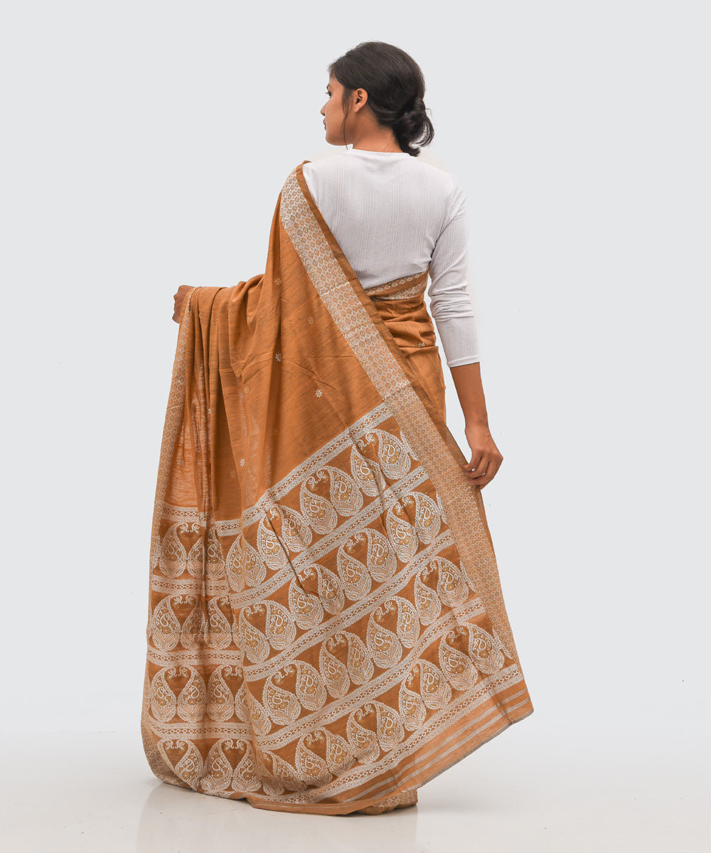 Purbashree brown grey handwoven eri silk assam saree