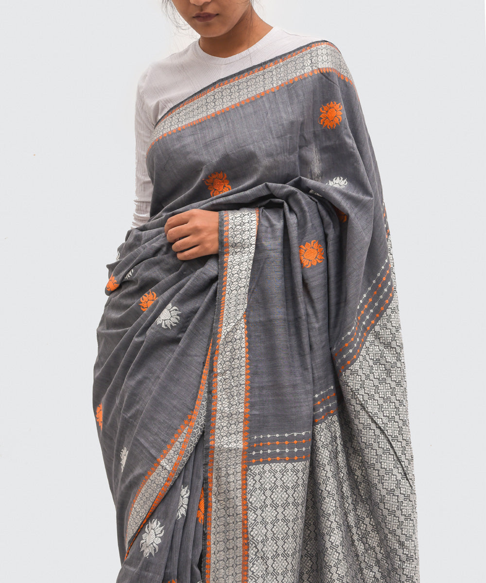 Purbashree grey handloom eri silk assam saree
