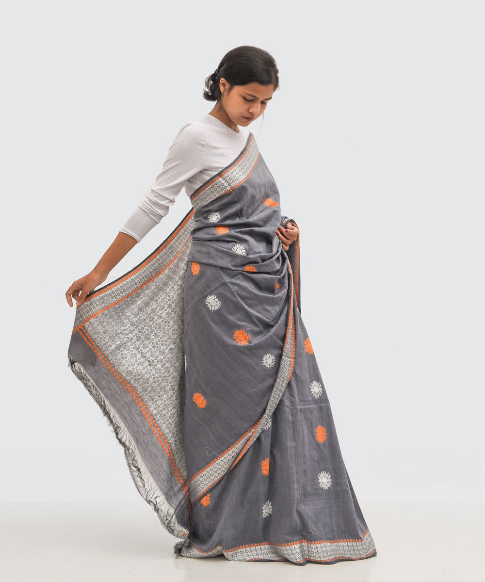 Purbashree grey handloom eri silk assam saree
