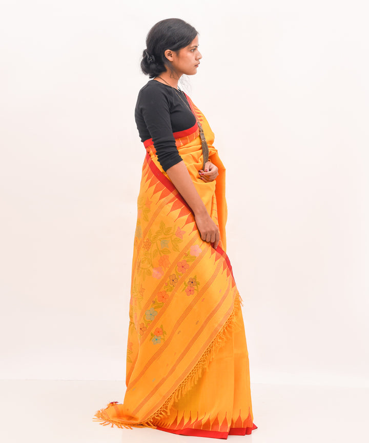 Purbashree yellow mustard handwoven manipuri silk saree