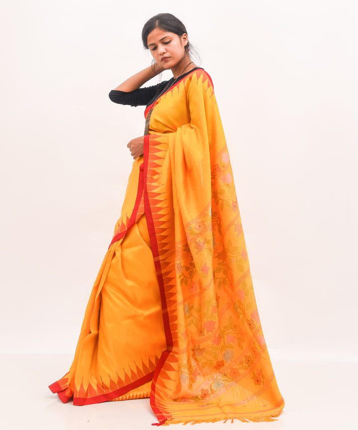 Purbashree yellow mustard handwoven manipuri silk saree