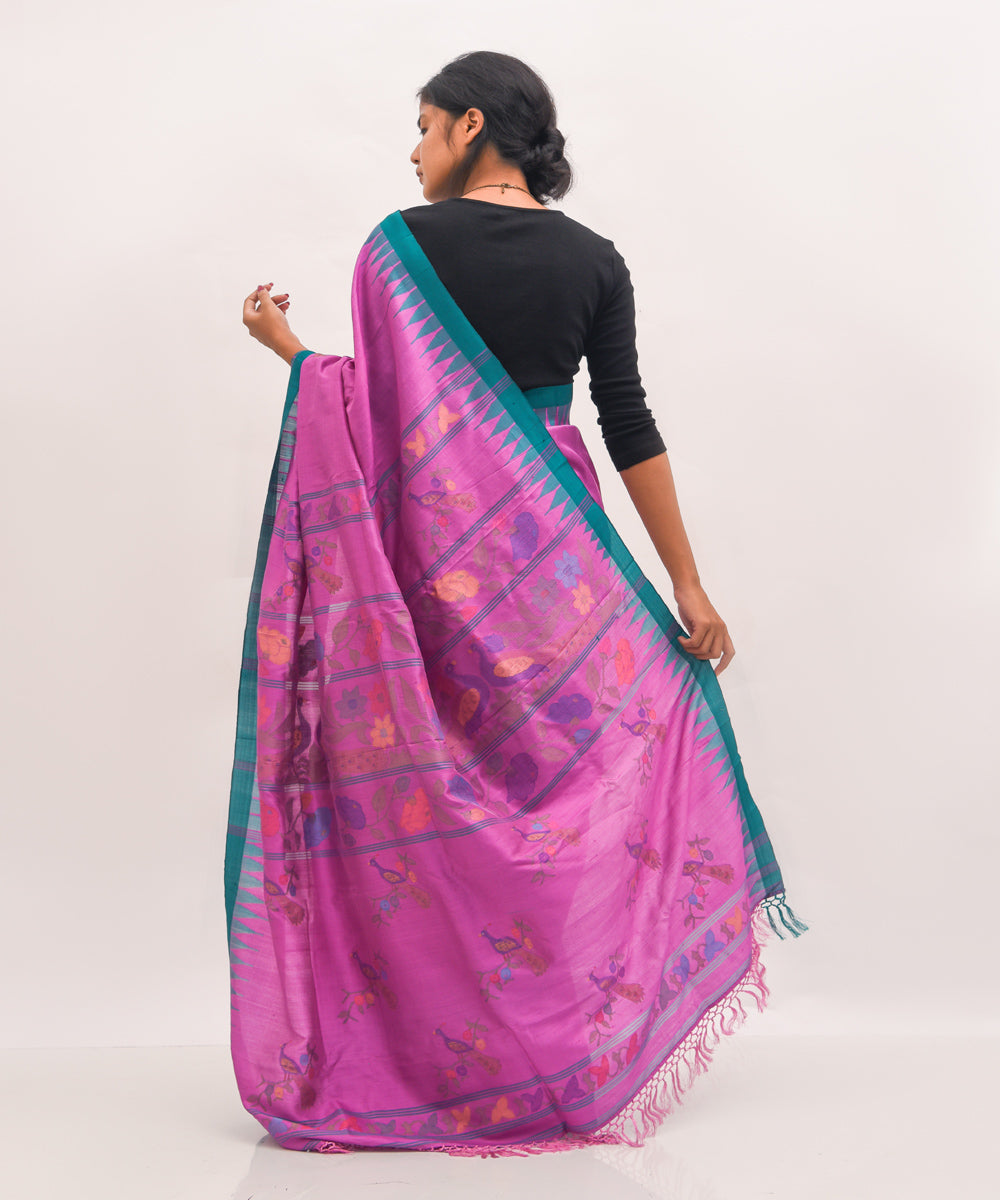 Purbashree lavender pink handwoven manipuri silk saree