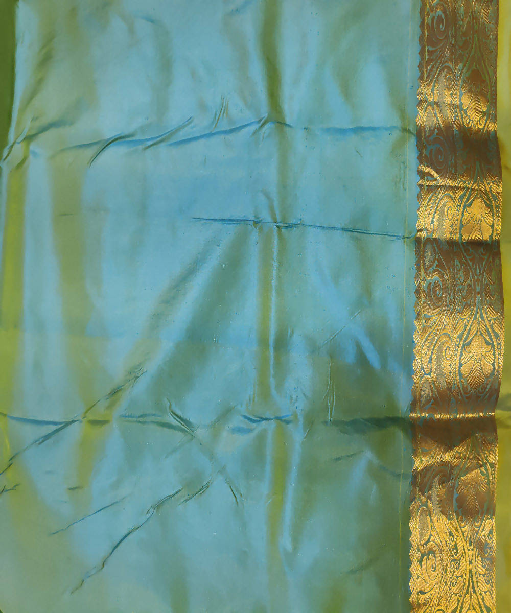 blue gold handwoven venkatagiri silk saree