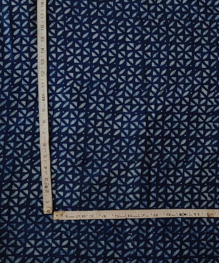 Blue handblock print organic handspun natural dye cotton dabu kurta fabric (2.5m per qty)