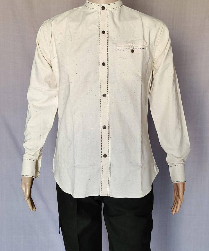 Off white kora handspun handwoven cotton shirt