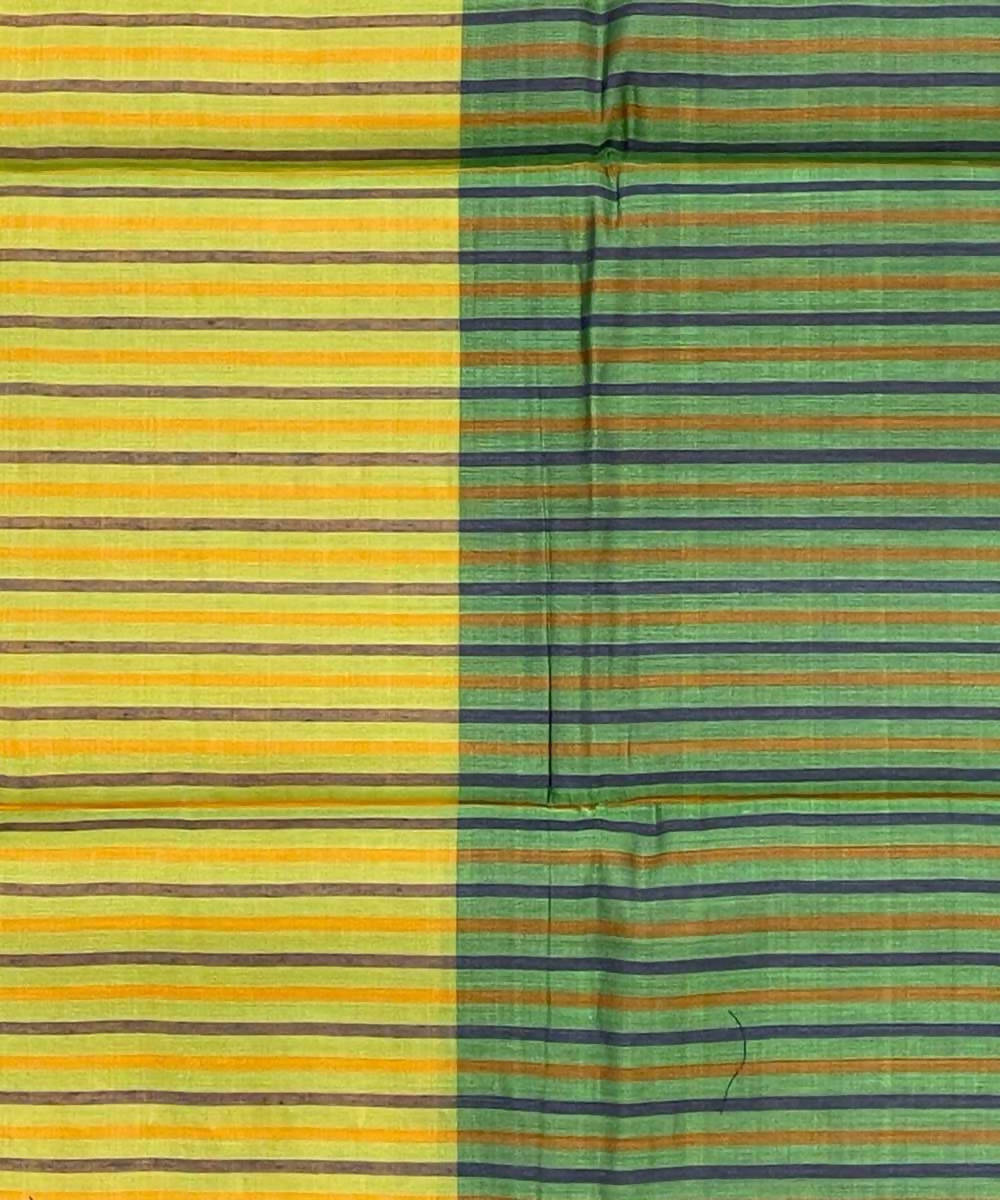 Green handwoven striped tussar silk saree