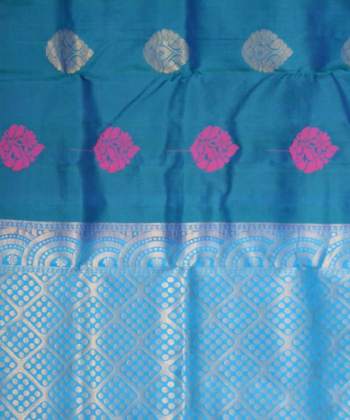 Rama Blue Handloom Soft Silk Saree