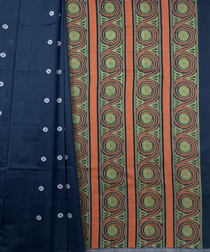 Blue handwoven dolabedi silk saree