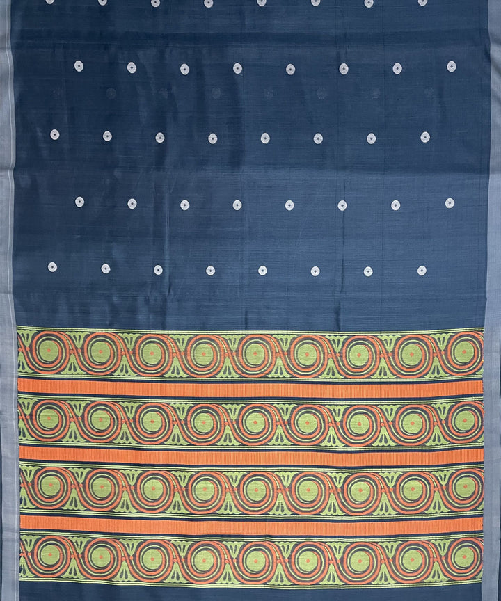 Blue handwoven dolabedi silk saree