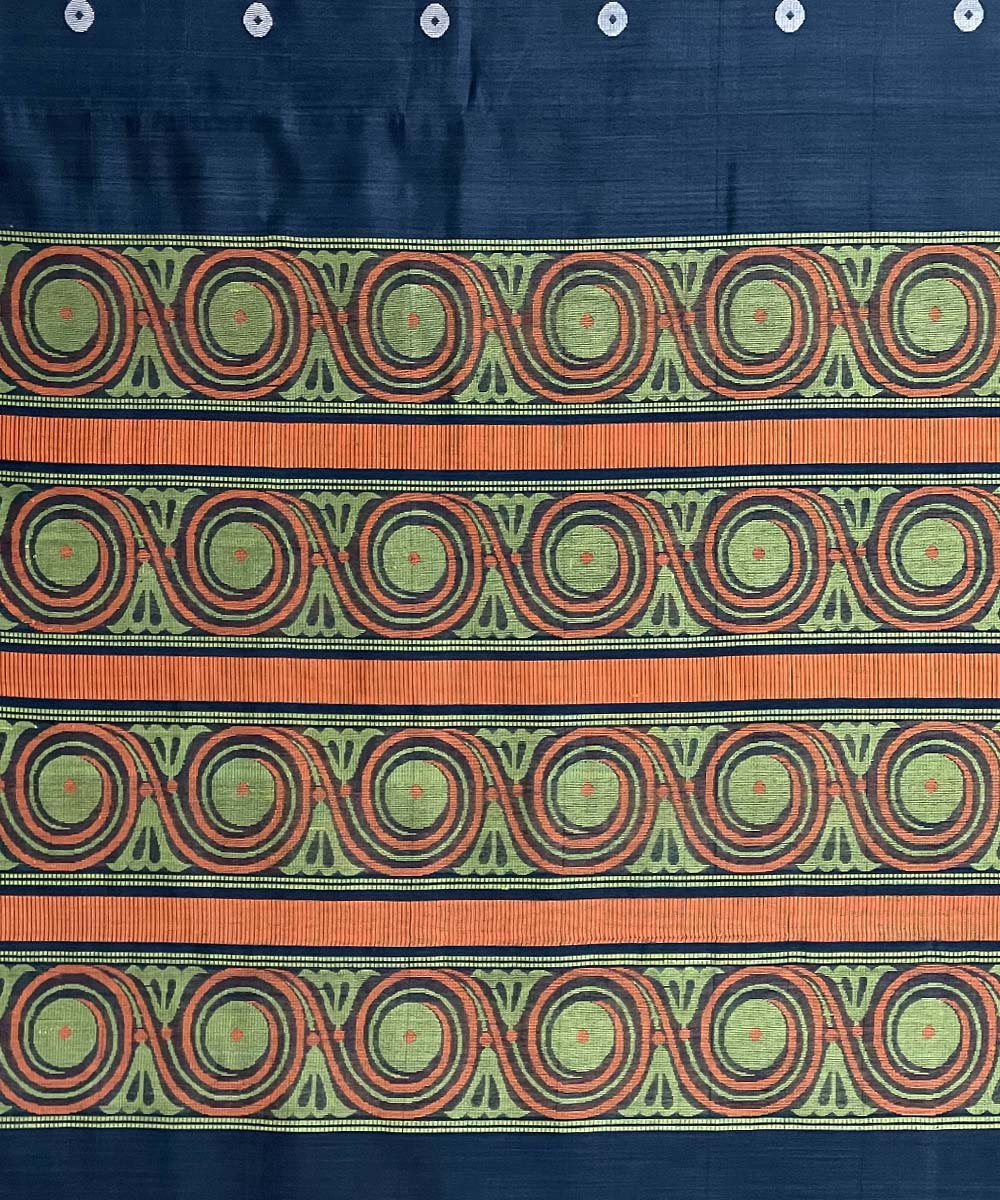 Blue handwoven dolabedi silk saree