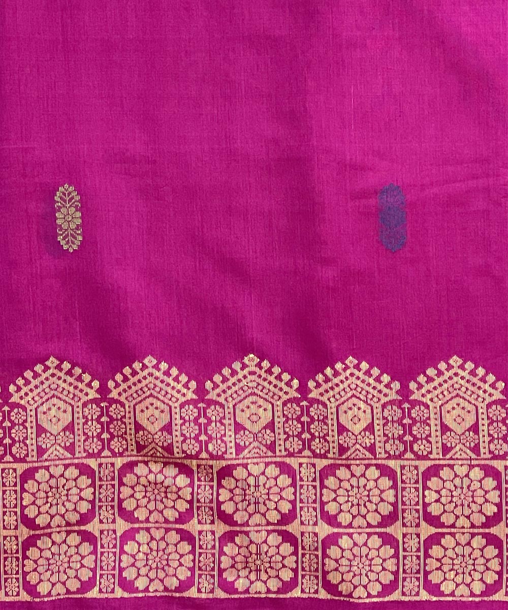 Pink handwoven dolabedi silk saree
