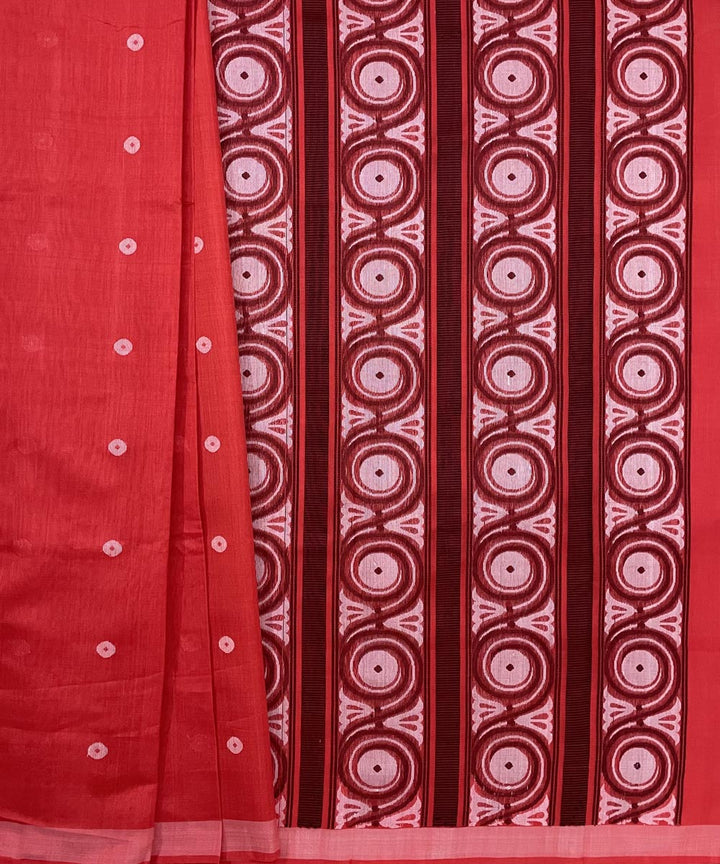 Red handwoven dolabedi silk saree