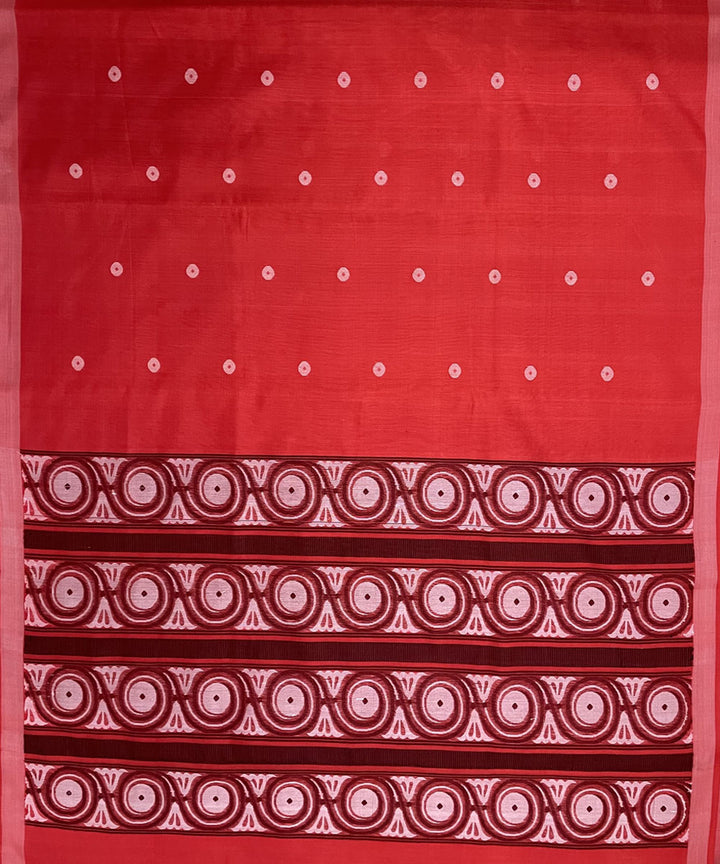 Red handwoven dolabedi silk saree