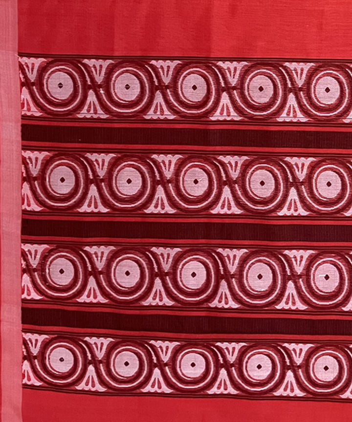 Red handwoven dolabedi silk saree