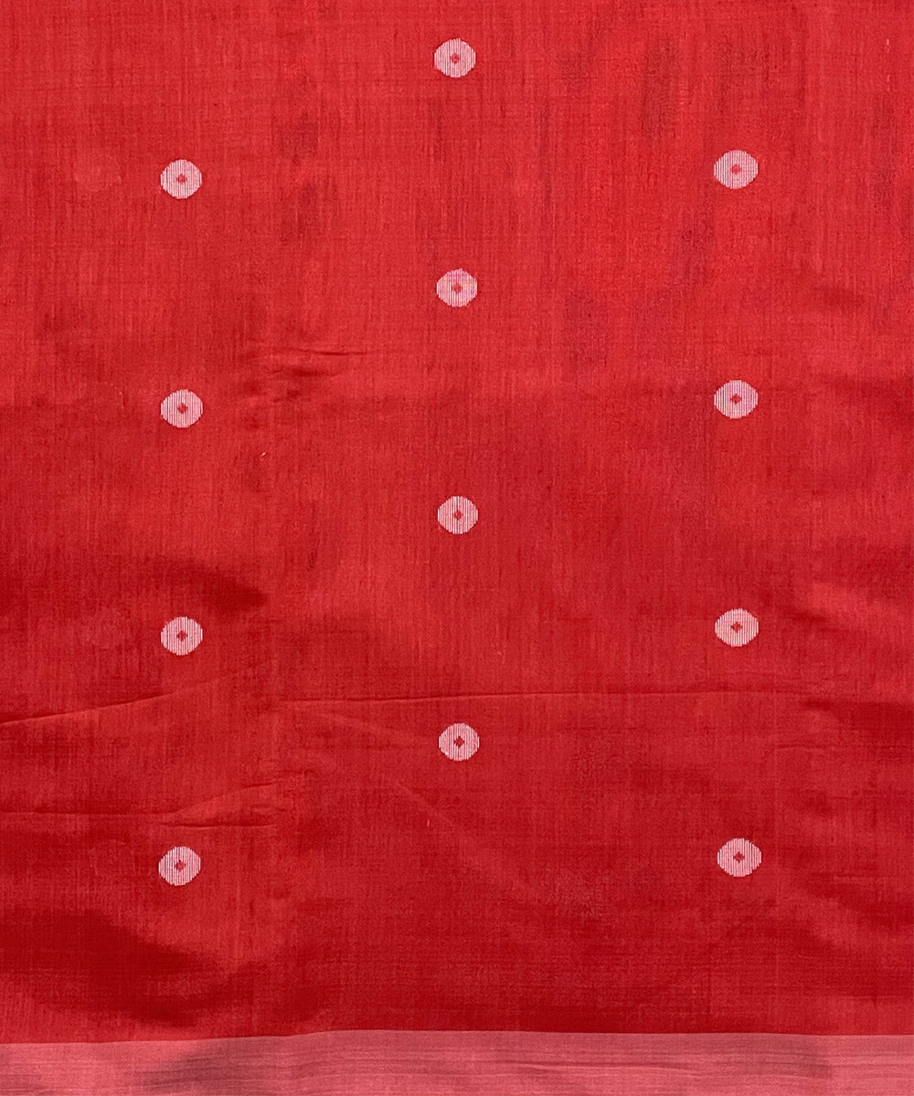 Red handwoven dolabedi silk saree