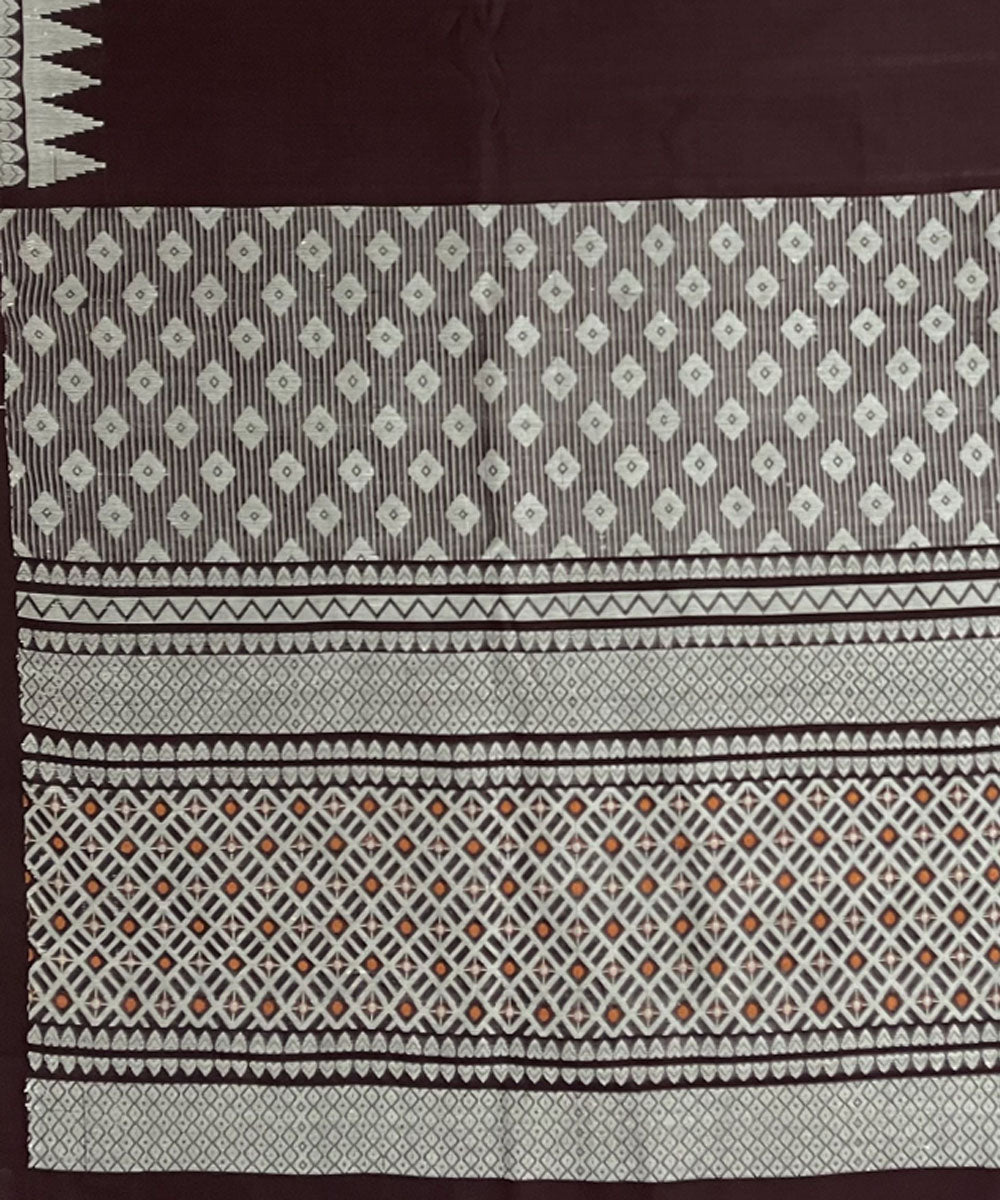 Burgundy handwoven dolabedi silk saree