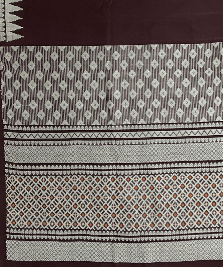 Burgundy handwoven dolabedi silk saree