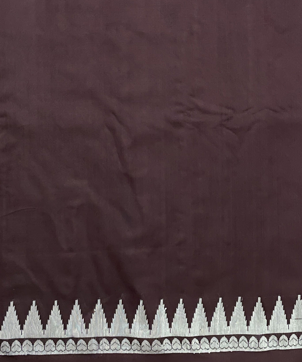 Burgundy handwoven dolabedi silk saree