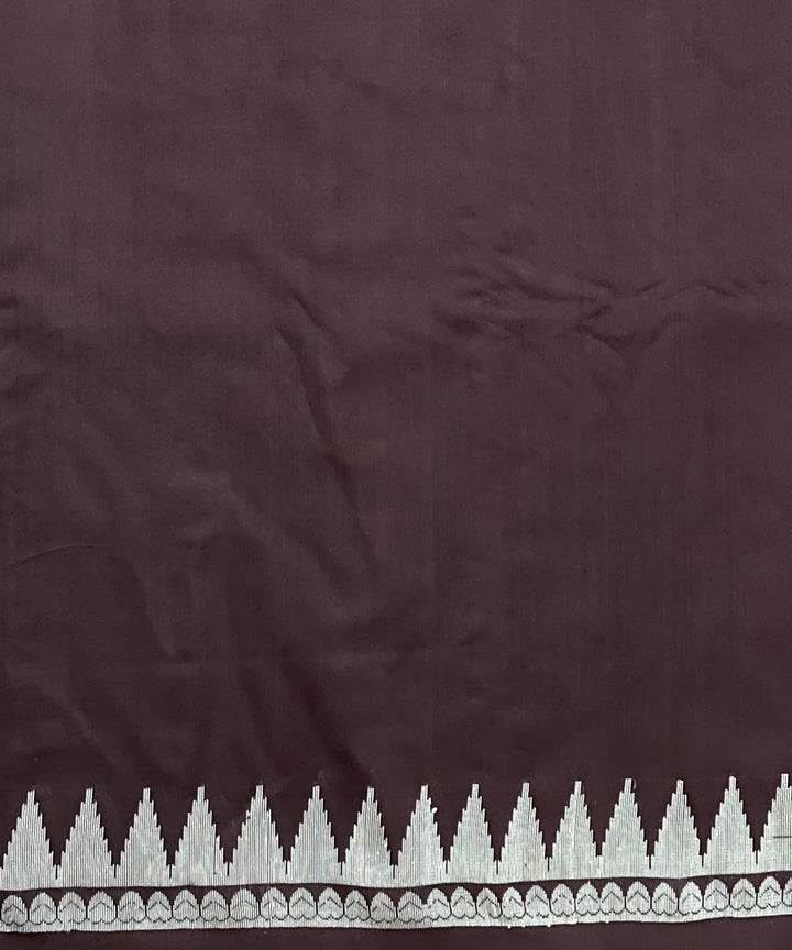 Burgundy handwoven dolabedi silk saree