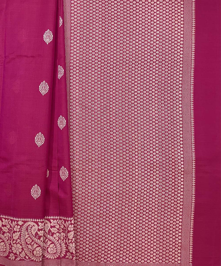 Magenta handwoven dolabedi silk saree