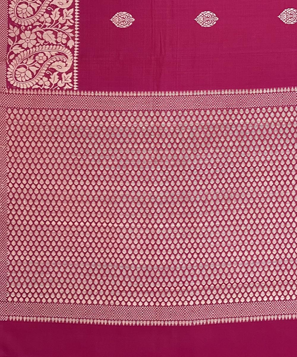 Magenta handwoven dolabedi silk saree