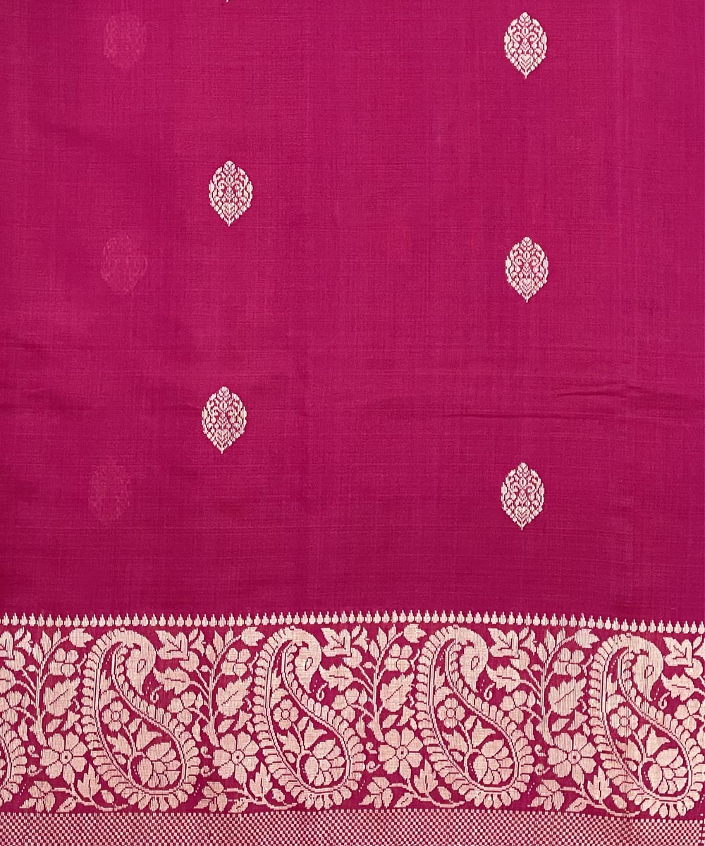 Magenta handwoven dolabedi silk saree