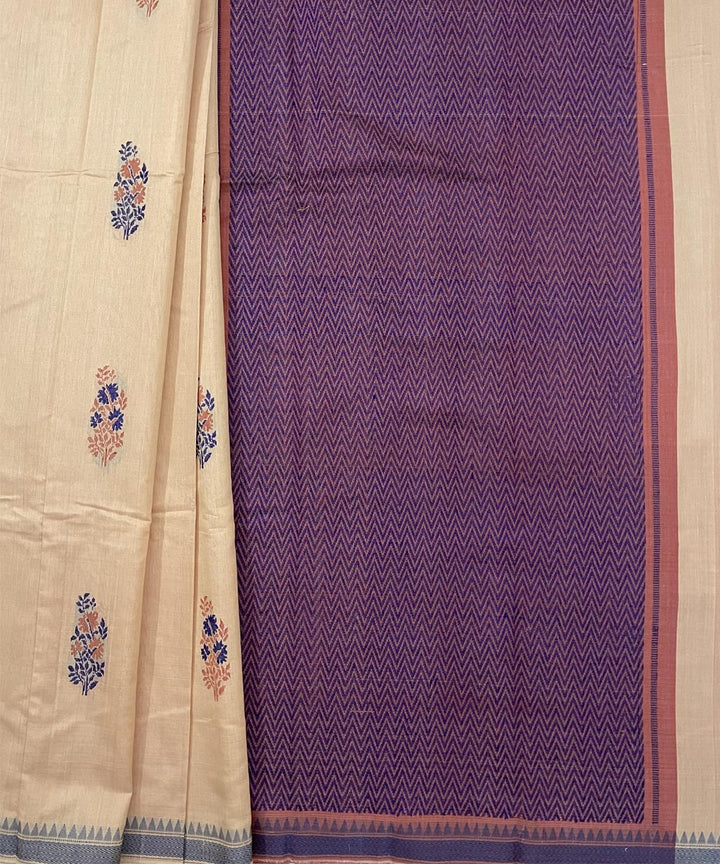 Light yellow handwoven dolabedi silk saree
