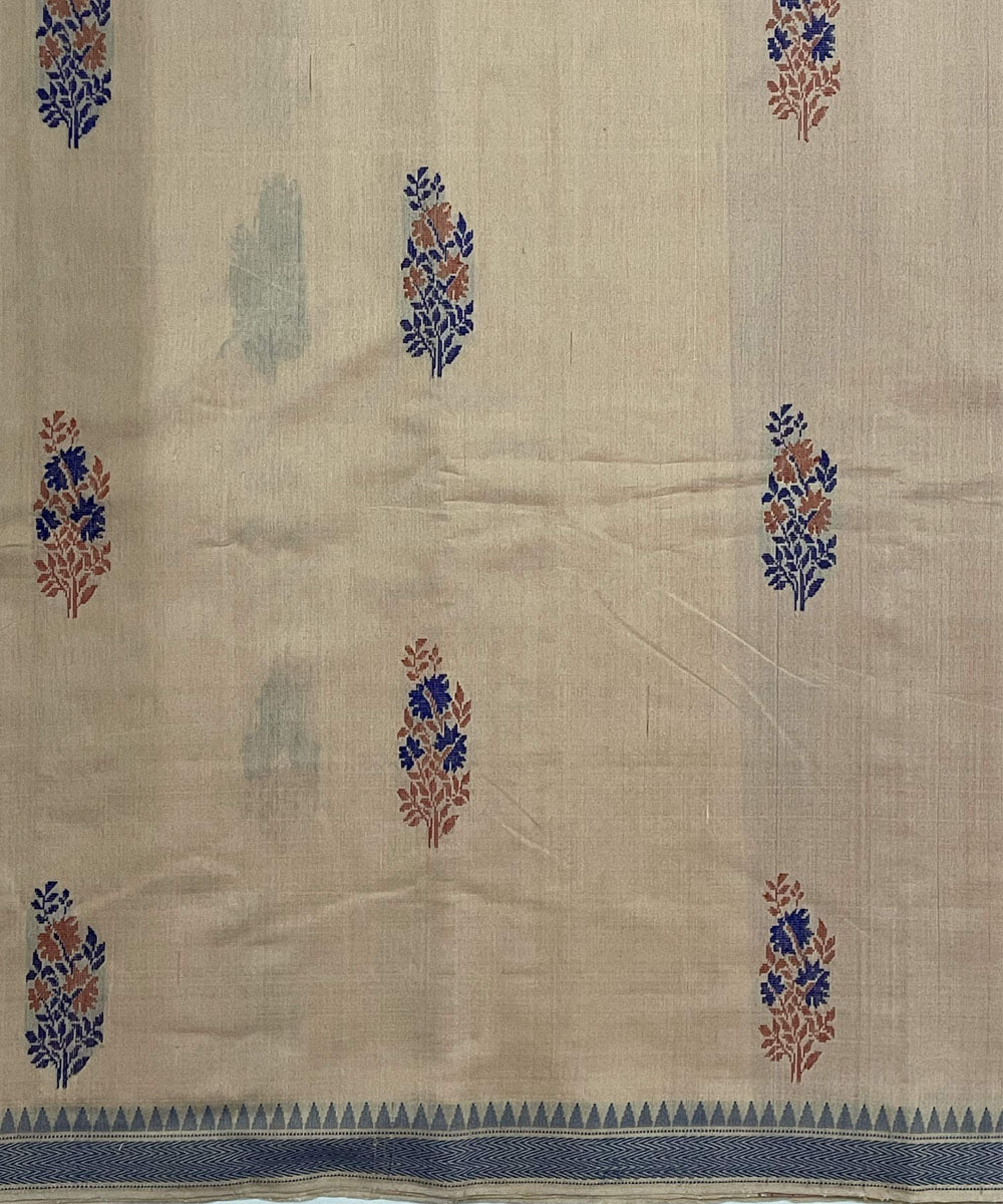 Light yellow handwoven dolabedi silk saree