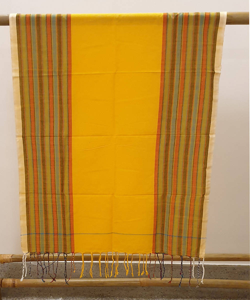 Yellow assam handwoven cotton stole