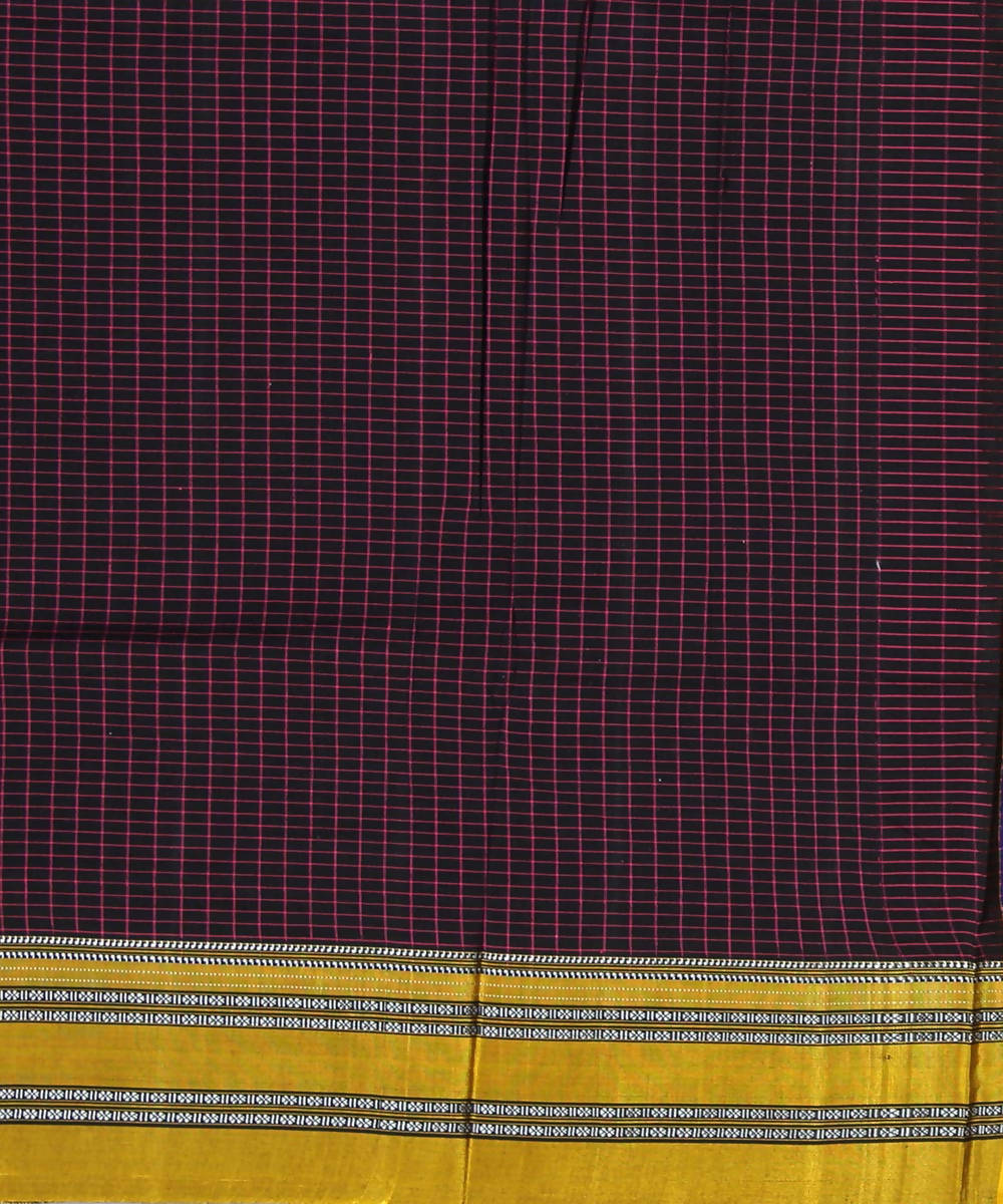 black pink checks handwoven gomi teni border ilkal saree