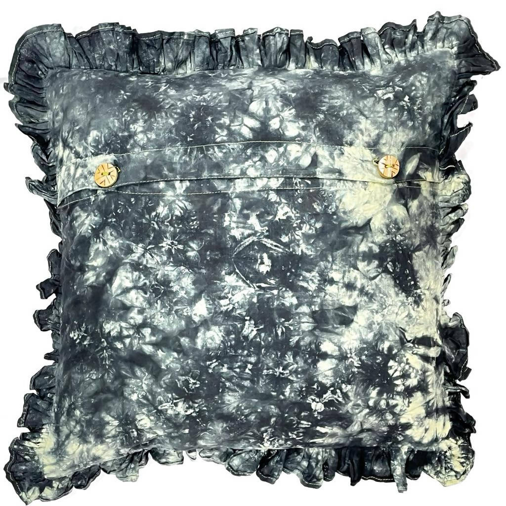 Red handwoven cotton tie and dye cushion cover