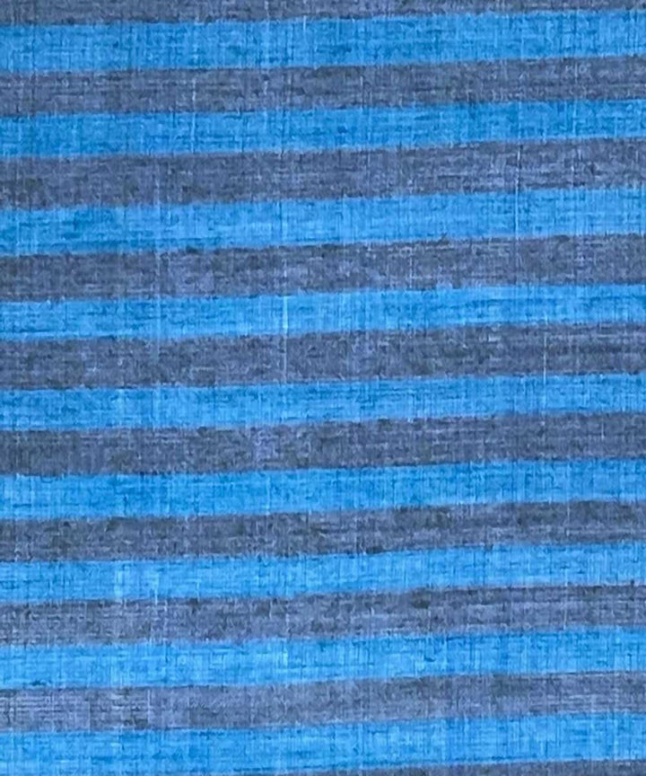 Blue handwoven striped tussar silk saree