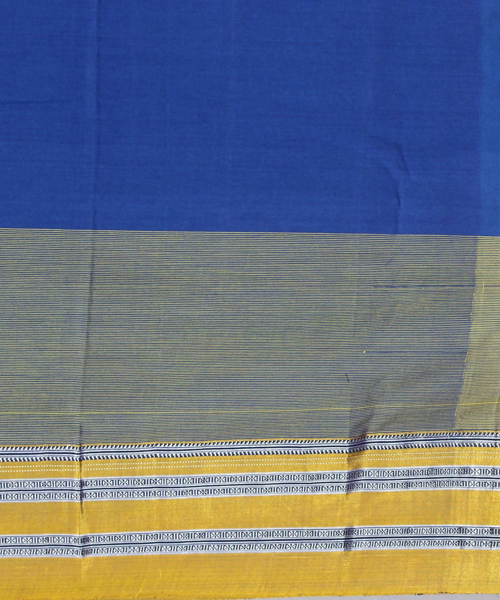 royal blue handwoven gomi teni border ilkal saree