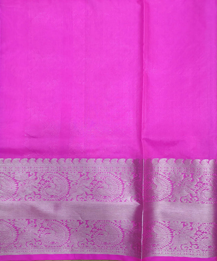 Blue pink handwoven cotton silk venkatagiri saree
