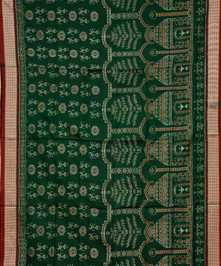 Bangladesh green ikat silk handloom sambalpuri saree